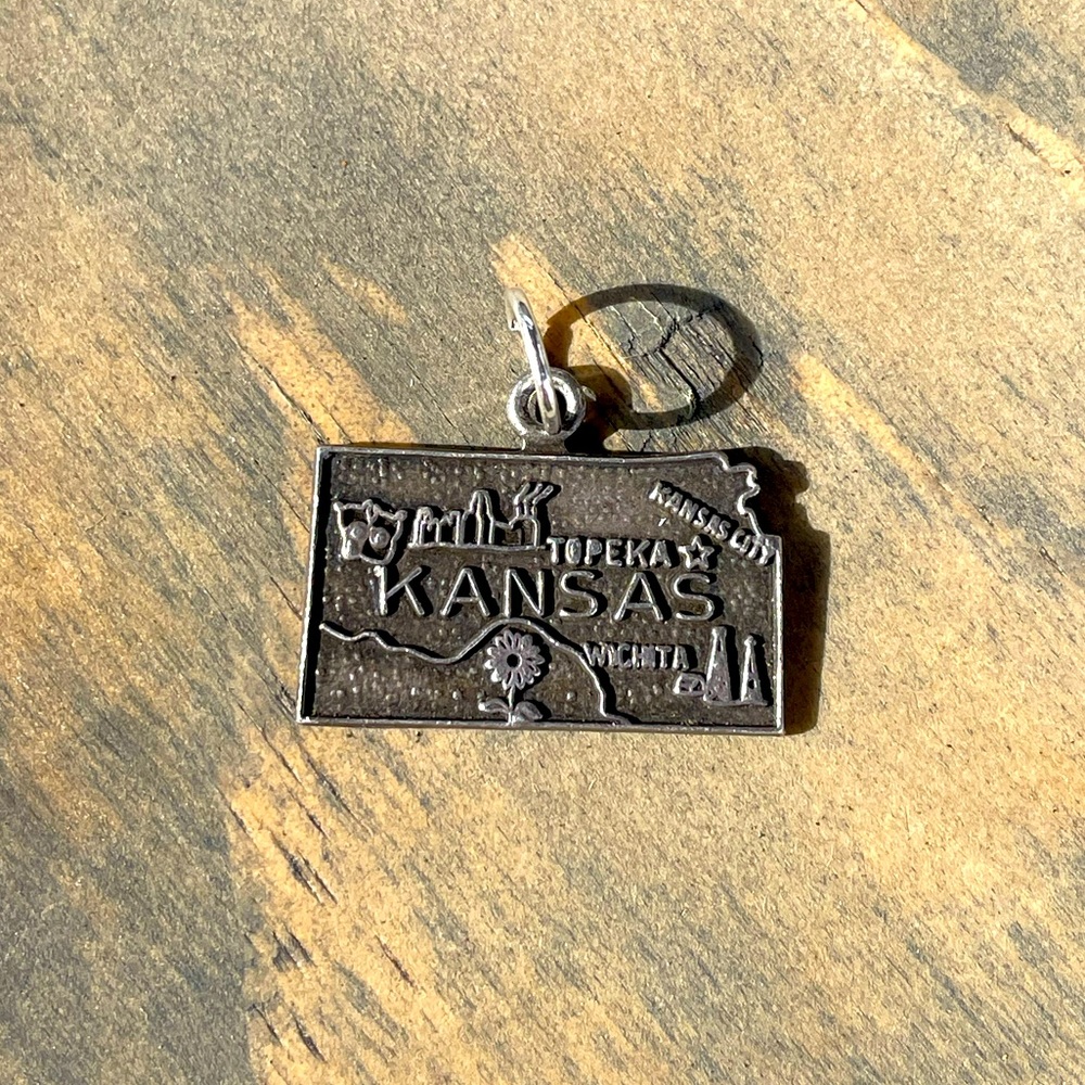 Vintage Silver Kansas State Charm